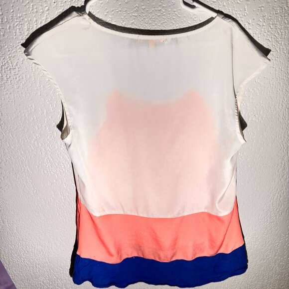 Jardin by Mac & Jac Colorblock Cap Sleeve Blouse – Size M - Picture 3 of 4